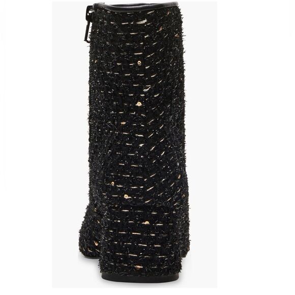 Steve Madden Eiffel Bootie, Tweed Black Sparkle, Low Block Heel Size 8 & 8.5 NWT - Picture 7 of 17
